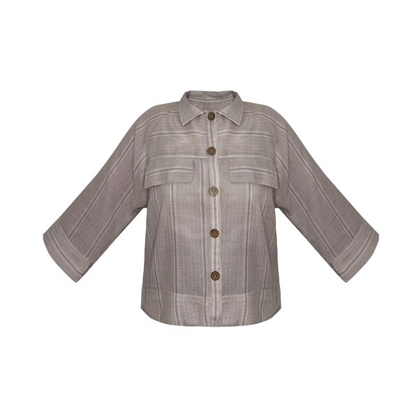 شومیز آستین سه ربع یقه برگردان زنانه مدل راه