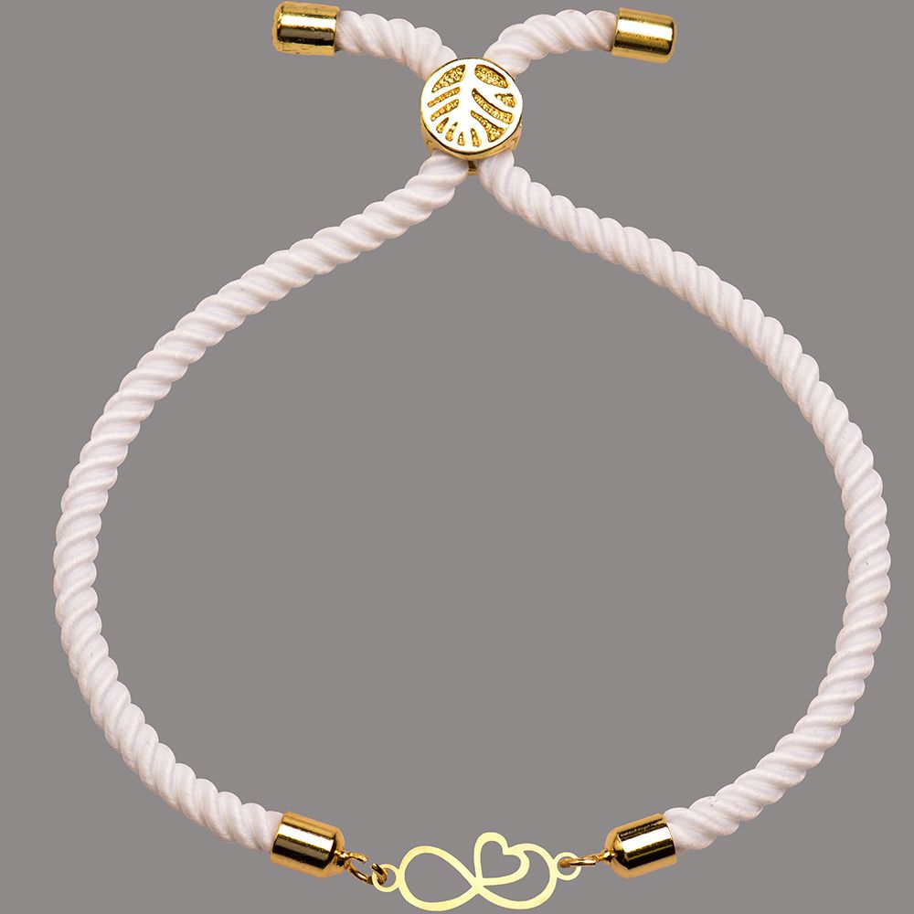 دستبند طلا 18 عیار زنانه کرابو طرح بینهایت قلب مدل Kr1576 -  - 1