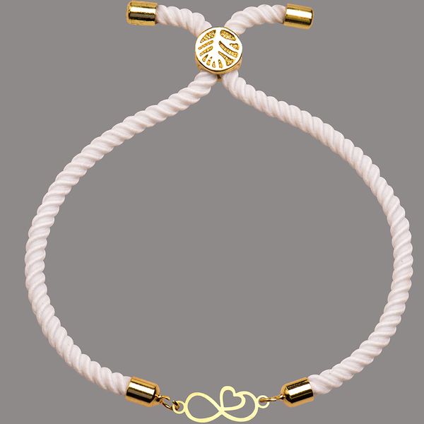 دستبند طلا 18 عیار زنانه کرابو طرح بینهایت قلب مدل Kr1576