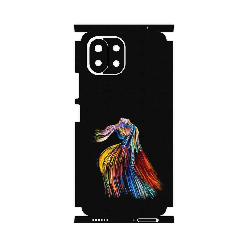 برچسب پوششی ماهوت مدل Rainbow Hair Digital Art-FullSkin مناسب برای گوشی موبایل شیائومی 11 Lite 5G NE