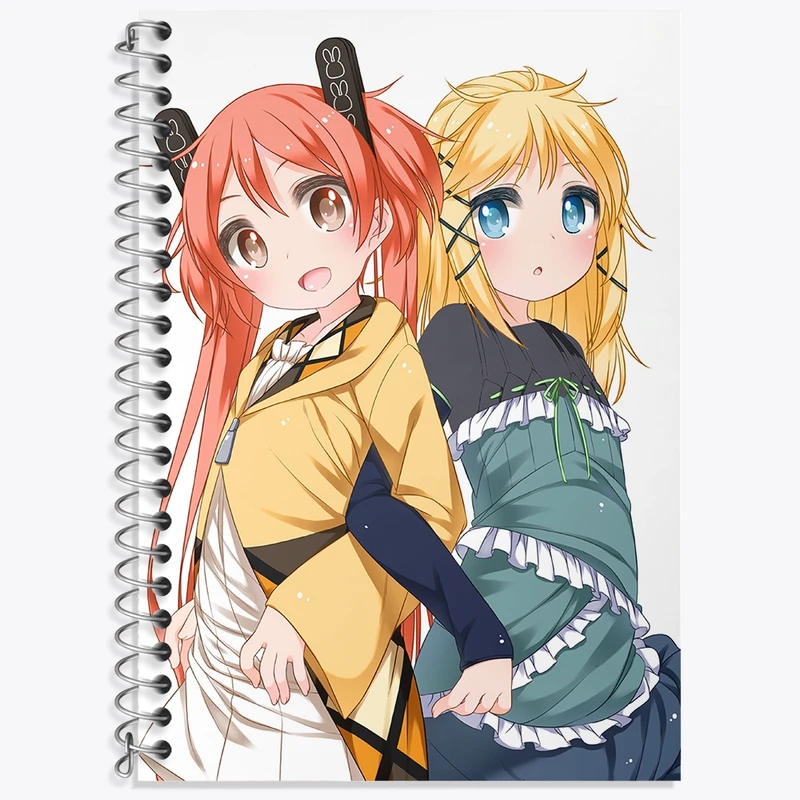 دفتر زبان 50 برگ خندالو مدل دو خط طرح تینا و انجو انیمه گلوله سیاه کد 35815