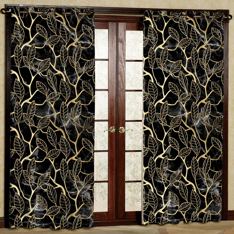 پرده مدل برگ هازان پانچی کد 4579 سایز 140x200 سانتی متر