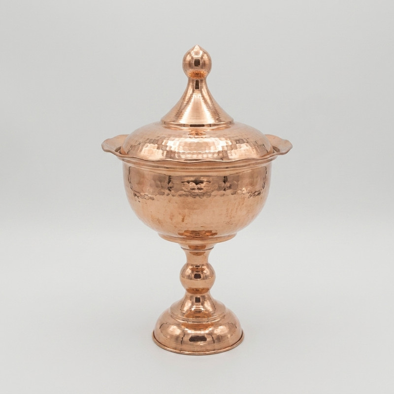 قندان مسی مدل لاله مجموعه ۲ عددی
