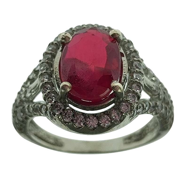 انگشتر نقره زنانه سلین کالا مدل یاقوت سرخ کد 49