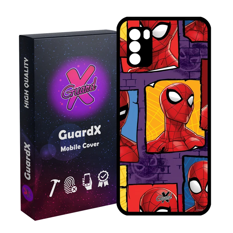 کاور گارد ایکس طرح مرد عنکبوتی مدل Glass10501 مناسب برای گوشی موبایل شیائومی Poco M3