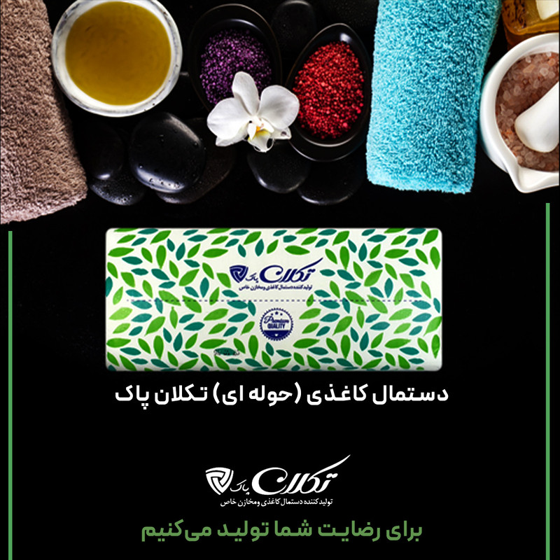 دستمال کاغذی 150 برگ تکلان پاک مدل بهار بسته 16 عددی