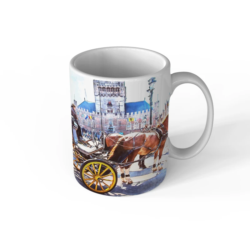 ماگ مدل MG1003 طرح نقاشی کالسکه و اسب