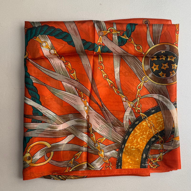 روسری زنانه مدل حریر ابرشیم مهمانی مجلسی زنجیره ای کد 13