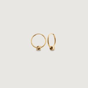 گوشواره حلقه‌ای طلا 18 عیار زنانه سنجاق مدل چند ضلعی حلقه‌ای