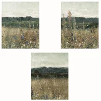 پوستر مدل مستر وینتیج چمنزار گلهای وحشی مجموعه 3 عددی