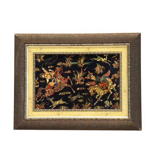 تابلو فرش دستبافت مدل شکارگاه