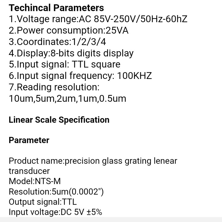 خط کش دستگاه تراش مدل DRO-600 مجموعه دو عددی به همراه نمایشگر دیجیتال
