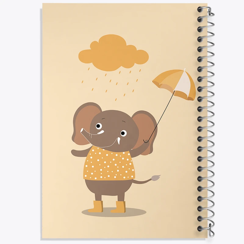 دفتر ژورنال نویسی 50 برگ خندالو مدل نقطه ای طرح فیل بامزه کد N951