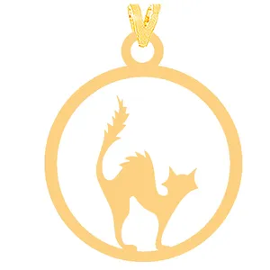 آویز گردنبند طلا 18 عیار زنانه کرابو مدل گربه کد Kr31684