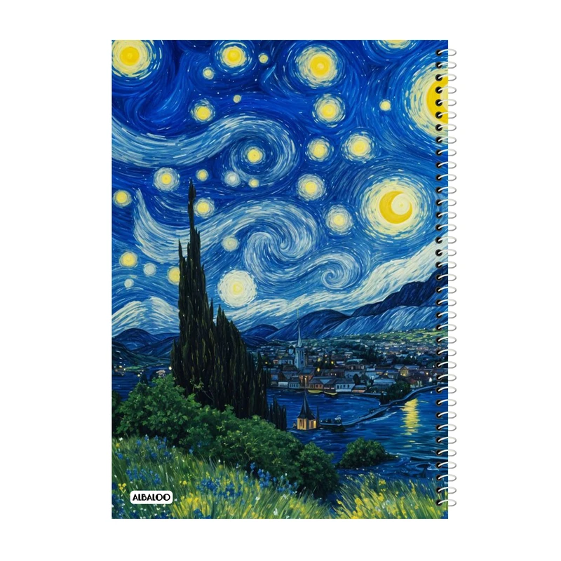 دفتر مشق 100 برگ آلبالو طرح ونگوک کد 2113