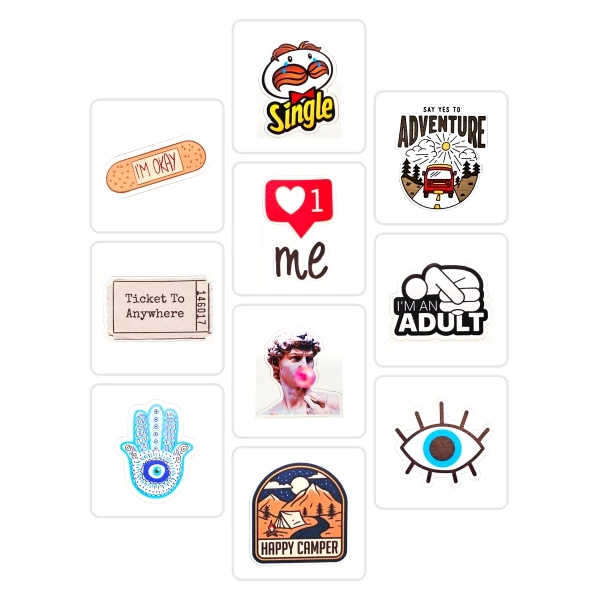 استیکر  لپ تاپ طرح سینگل بسته 10 عددی