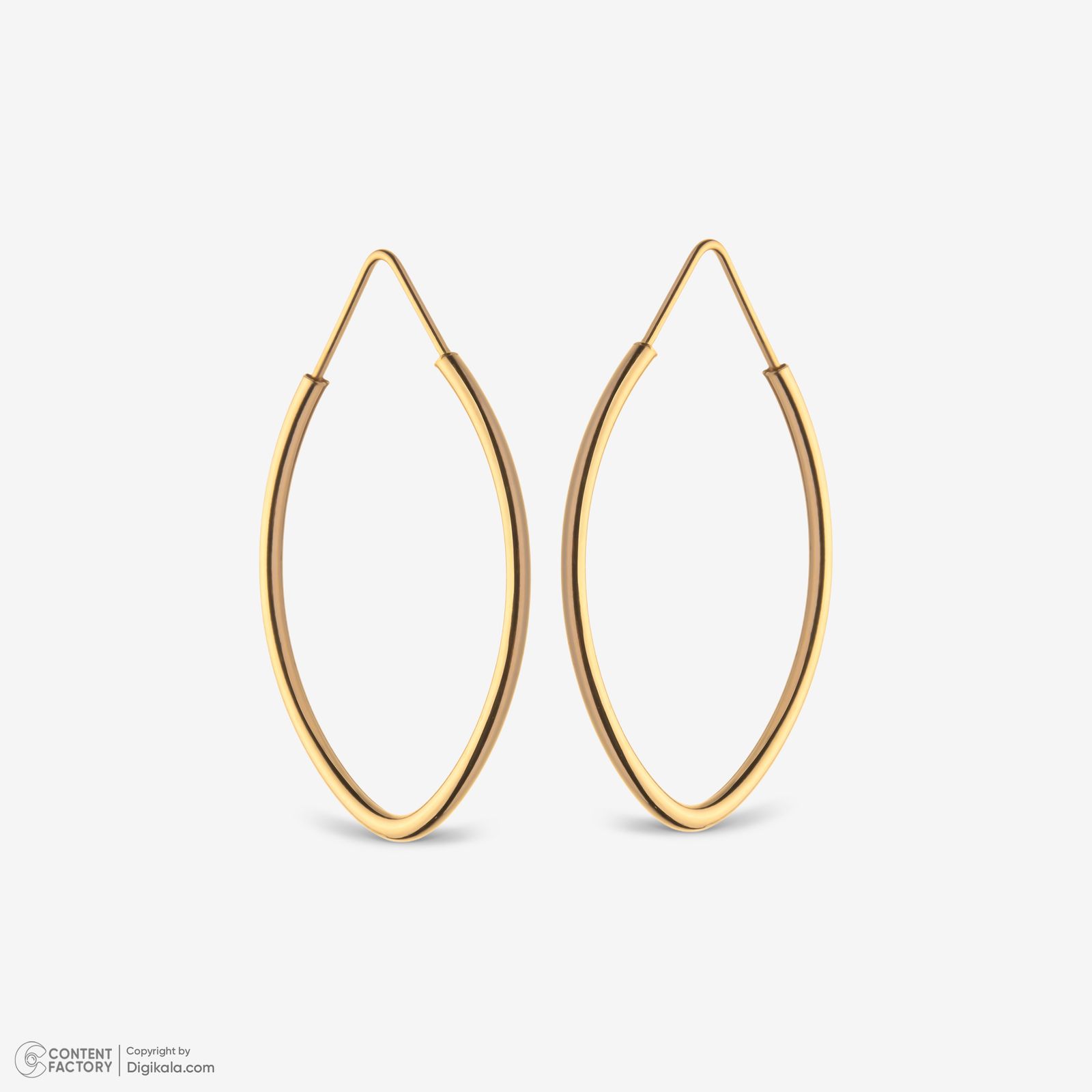 گوشواره حلقه‌ای طلا 18 عیار زنانه گلدم مدل 2E245003 -  - 5