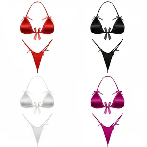 ست شورت و سوتین زنانه مدل پاپیون دار بسته 4 عددی