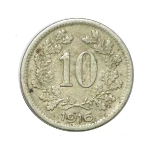 سکه تزیینی طرح کشور اتریش و مجارستان مدل 10 هلر 1916 میلادی 