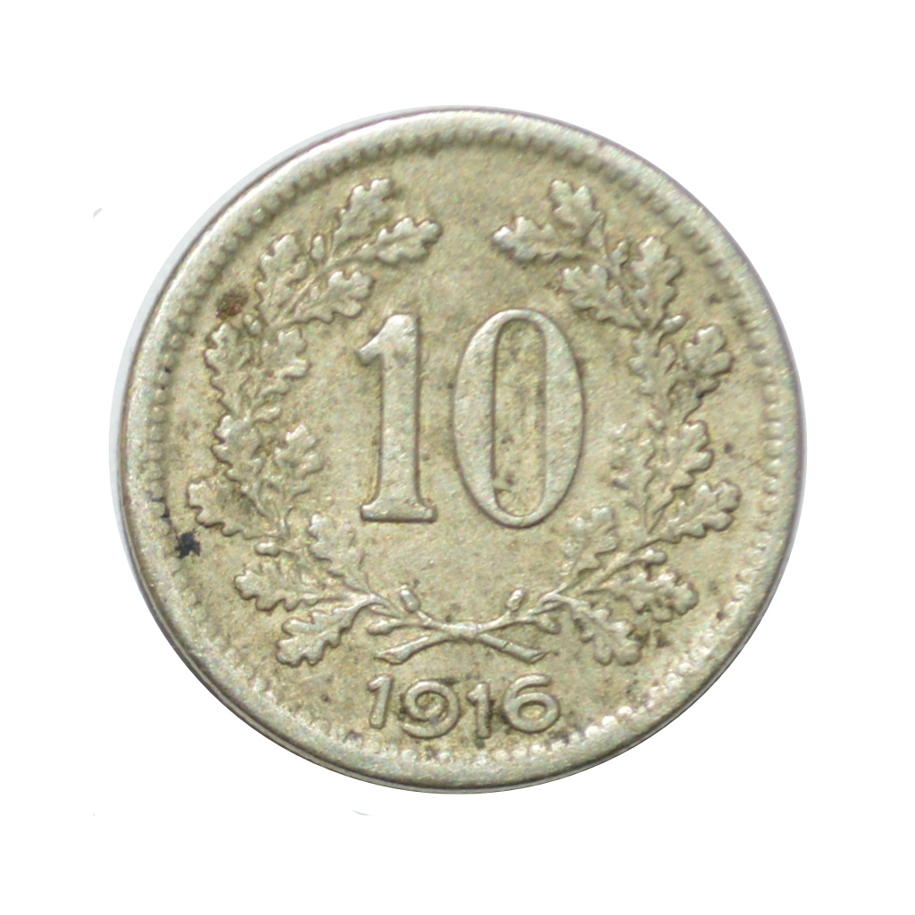 سکه تزیینی طرح کشور اتریش و مجارستان مدل 10 هلر 1916 میلادی 