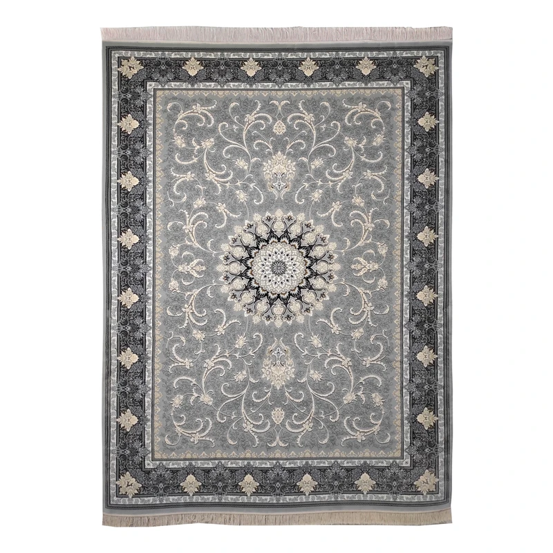 فرش ماشینی مشهد کد 722257 زمینه طوسی