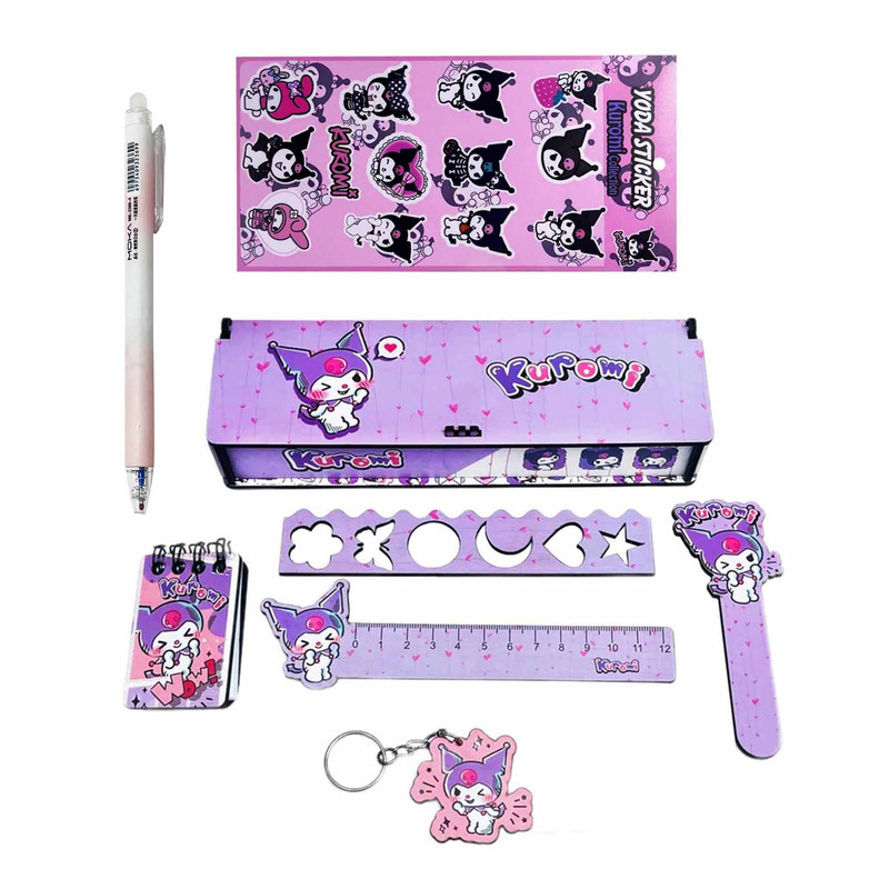 بسته لوازم تحریر مدل کرومی عروسکی بسته 8 عددی