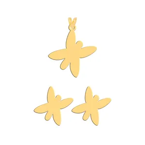نیم ست طلا 18 عیار زنانه فرشته طرح پروانه  WHSLZ-000505