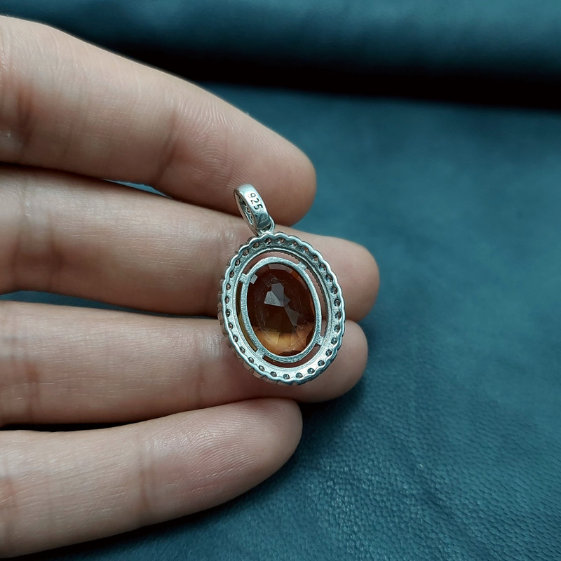 آویز گردنبند نقره زنانه مدل الکساندریت کد VM6884