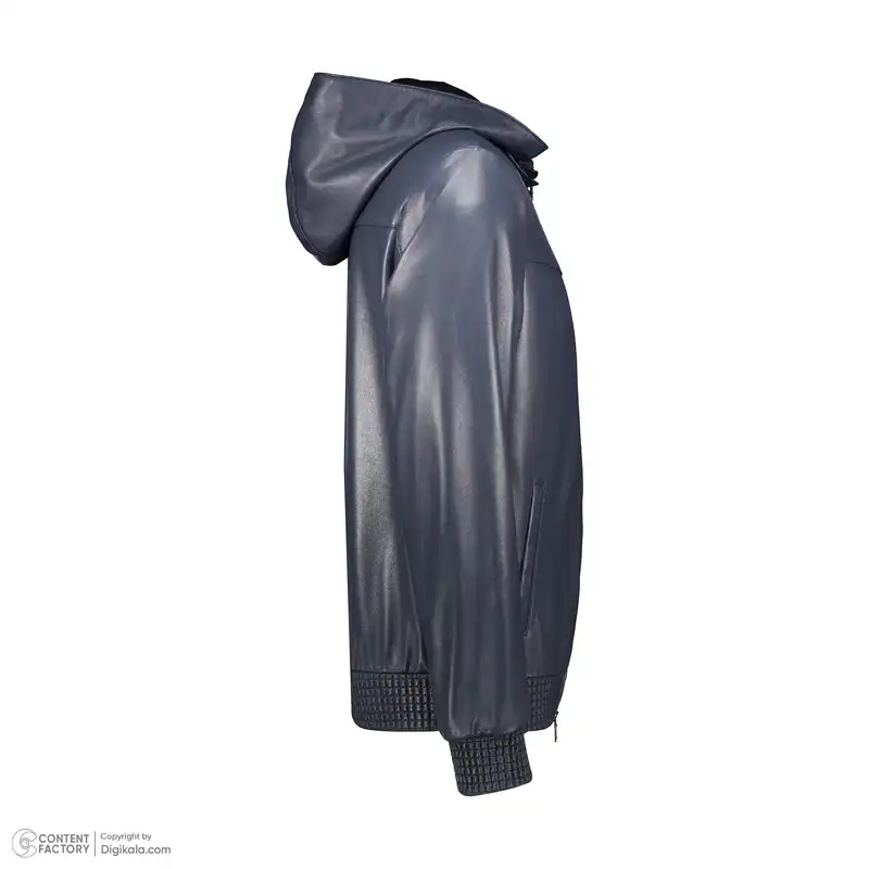 کاپشن مردانه چرم مشهد مدل k0626-030 رنگ سرمه ای