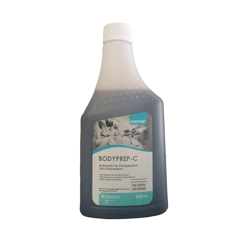 محلول ضدعفونی کننده بهبان شیمی مدل بادی پرپ سی حجم 500 میلی لیتر مجموعه 5 عددی