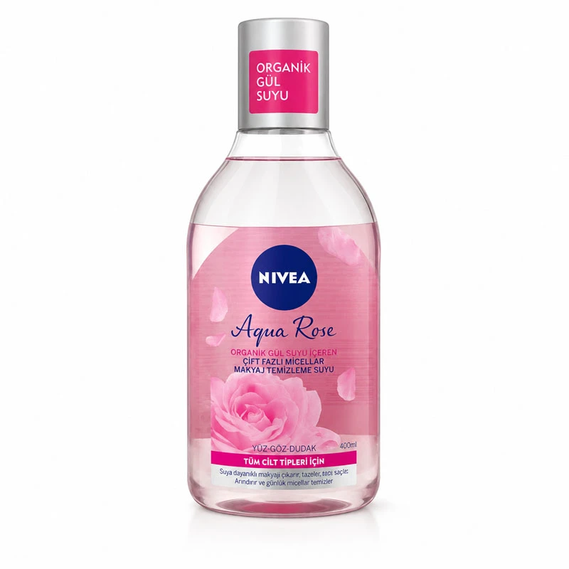 میسلار واتر پاک کننده آرایش صورت نیوا مدل AQUA ROSE مناسب برای انواع پوست حجم ۴۰۰ میلی لیتر