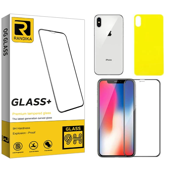 محافظ صفحه نمایش راندیکا مدل Raa  مناسب برای گوشی موبایل اپل iPhone x  به همراه محافظ پشت گوشی