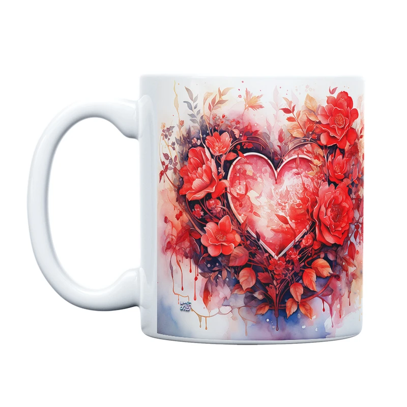 ماگ حس آمیزی طرح عاشقانه مدل قلب زیبا کد 74