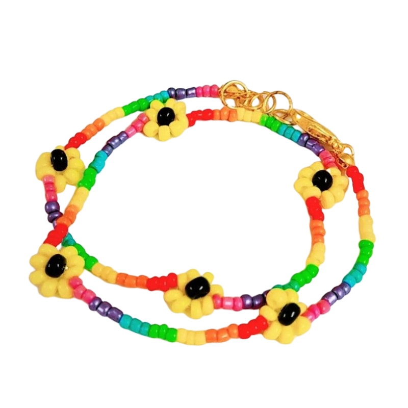 گردنبند دخترانه مدل منجوق رینبو