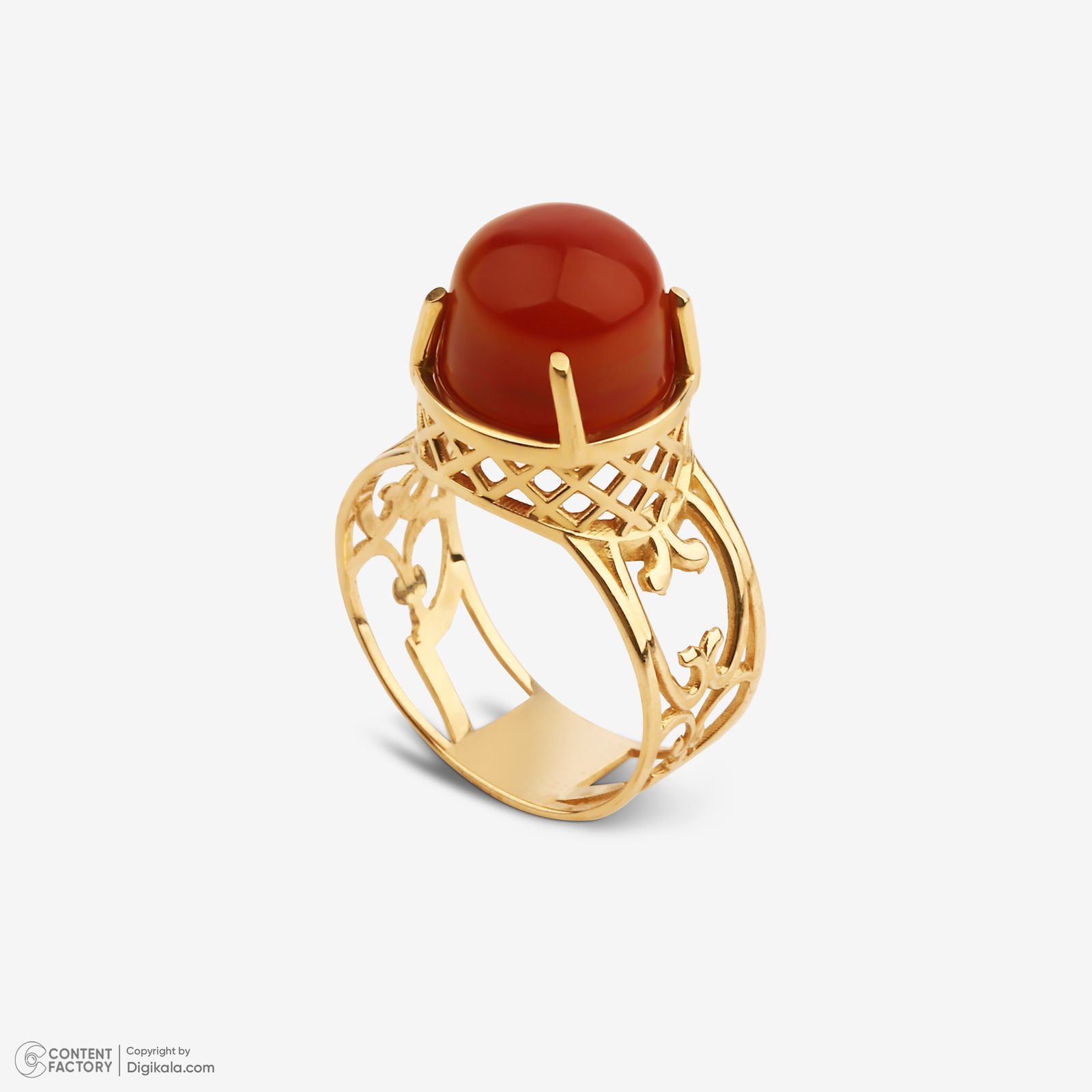 انگشتر طلا کم اجرت 18 عیار زنانه گلدم مدل R344009 سایز 53 -  - 2