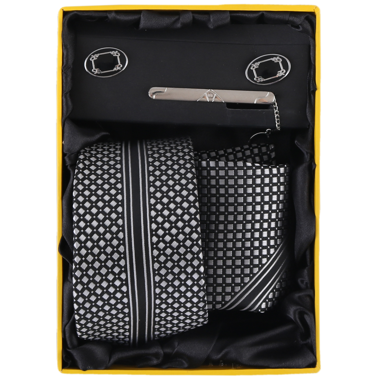 ست کراوات و دستمال جیب و دکمه سردست مردانه فرانکو فروزی مدل F-101817