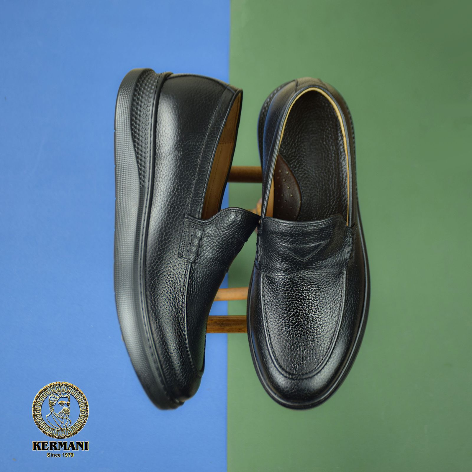 کفش کالج مردانه کرمانی مدل چرم دستدوز طبیعی فلوتر کد 514 رنگ مشکی -  - 2