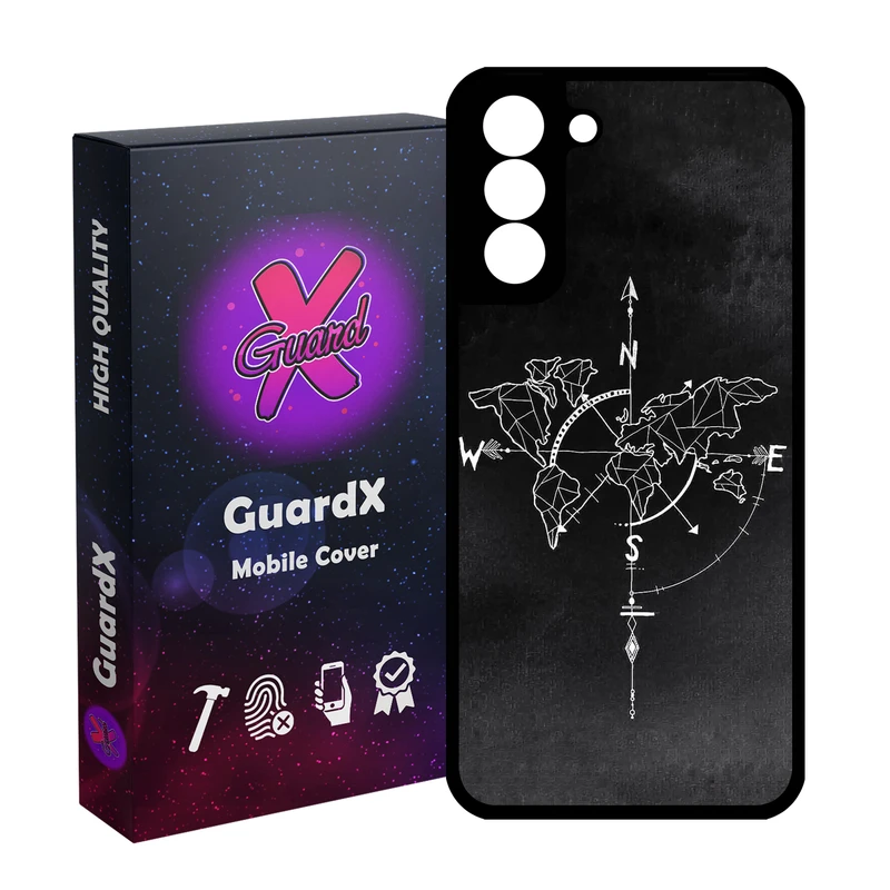 کاور گارد ایکس طرح نقشه مدل Glass10814 مناسب برای گوشی موبایل سامسونگ Galaxy S21 FE