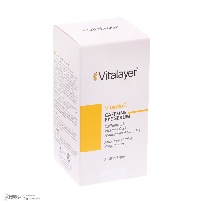 سرم روشن کننده دور چشم ویتالیر مدل ویتامین C مناسب برای انوع پوست حجم 30 میلی لیتر