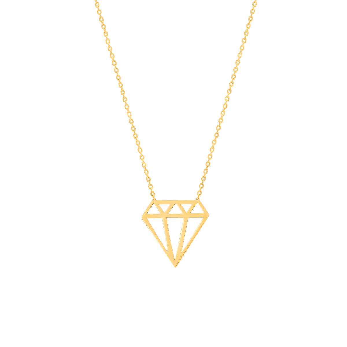 گردنبند طلا 18 عیار زنانه پرسته مدل الماس -  - 1