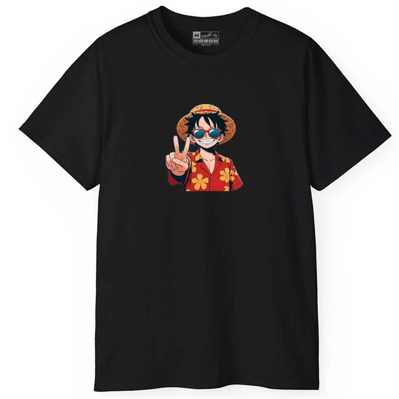 تی شرت آستین کوتاه مردانه پاد آفرین مدل انیمه بامزه کد 0423