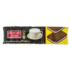 بیسکویت کرمدار کاکائویی شیرین عسل - 120 گرم بسته 20 عددی 