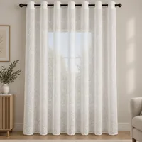 پرده پانچ نوین پرده خورشید مدل راشل برفی سایز 280&times;300 سانتی&zwnj;متر
