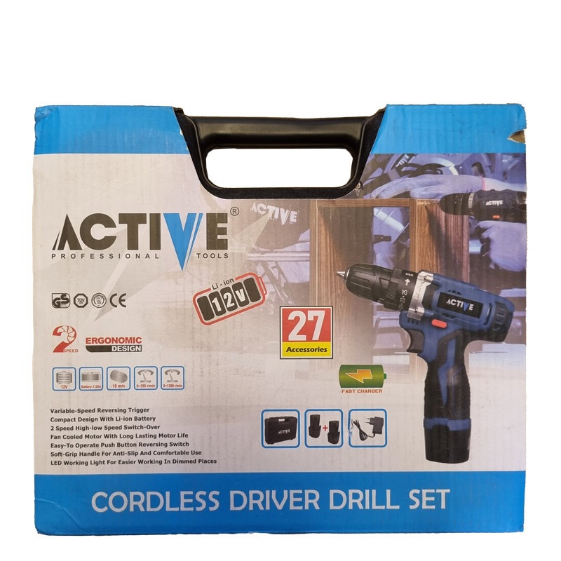 پیچ گوشتی شارژی اکتیو تولز مدل AC-2812BM بسته ۲۷ عددی