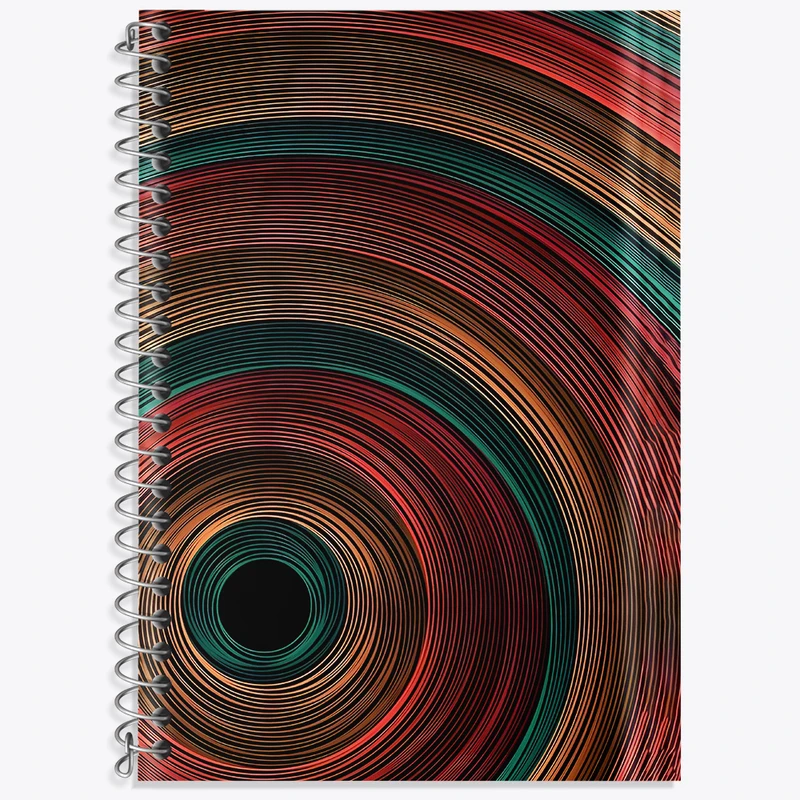 دفتر زبان 50 برگ خندالو مدل سه خط طرح دایره های رنگی کد N4756