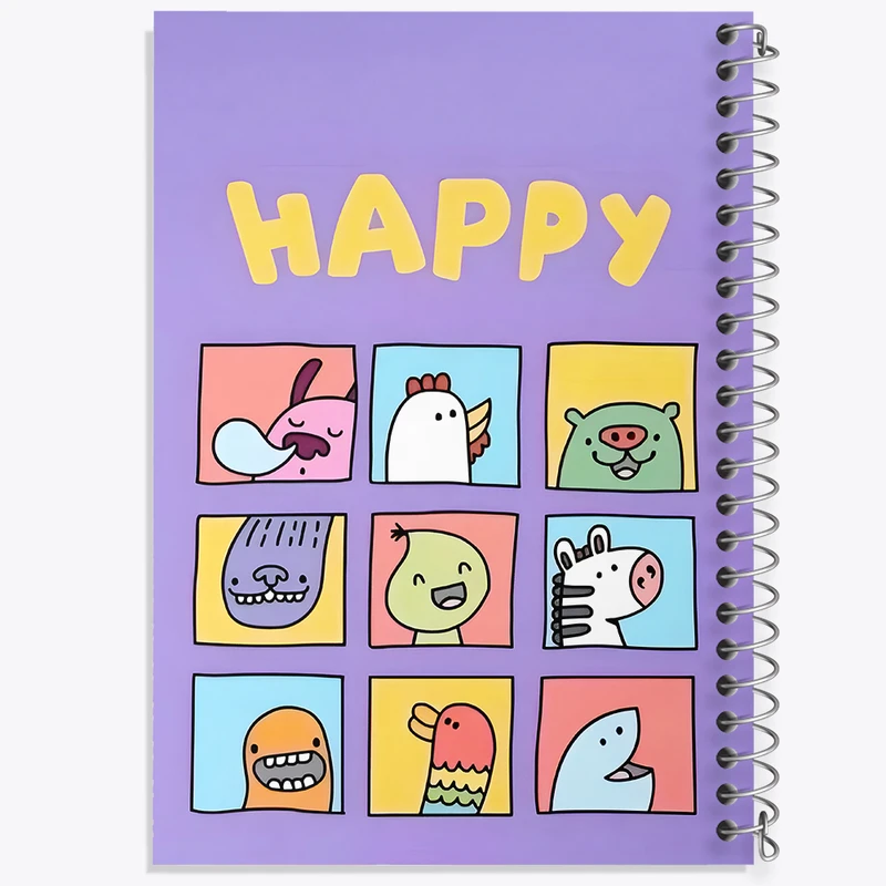 دفتر مشق 50 برگ خندالو طرح حیوانات کیوت و بامزه کد N3169