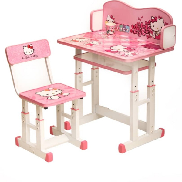 ست میز تحریر و صندلی مشتاق مدل پیچی طرح کیتی کد 8