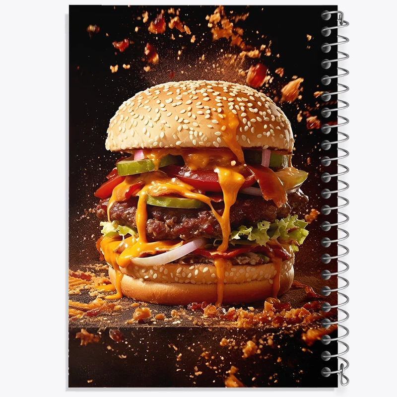 دفتر ژورنال نویسی 50 برگ خندالو مدل نقطه ای طرح همبرگر کد F5933