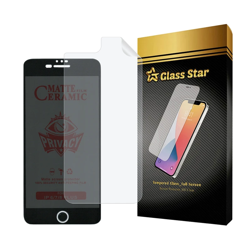 محافظ صفحه نمایش سرامیکی حریم شخصی گلس استار مدل CERPRIVNANOS مناسب برای گوشی موبایل اپل iPhone 8 Plus / 7 Plus به همراه محافظ پشت گوشی
