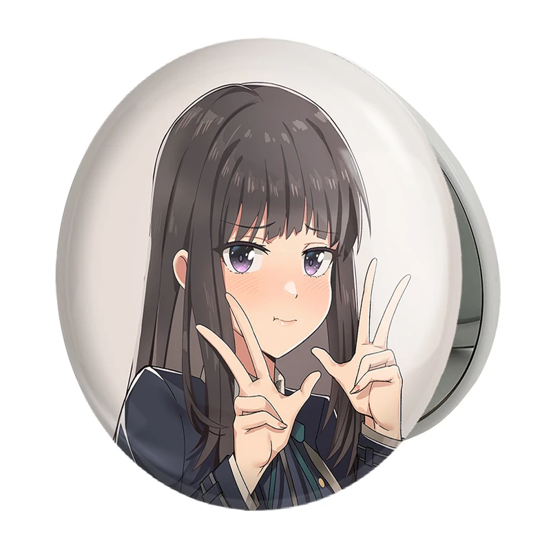 آینه جیبی خندالو طرح تاکینا انیمه لیکوریس ریکویل Lycoris Recoil مدل تاشو کد 23079 
